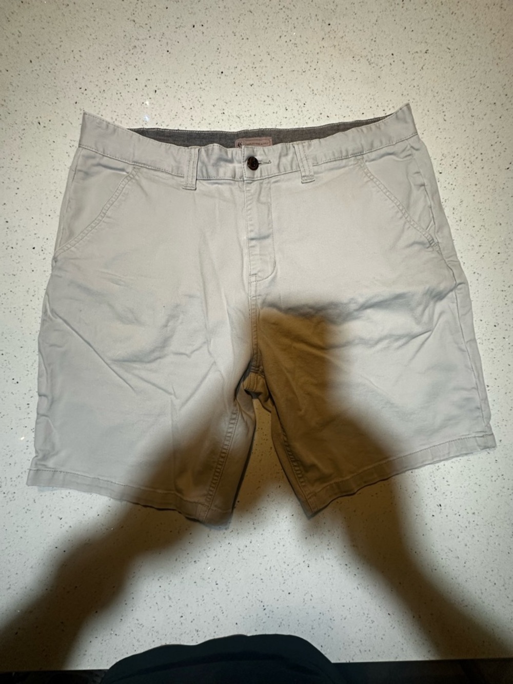 Men's Flat Front Stretch Chino Shorts - Light Khaki